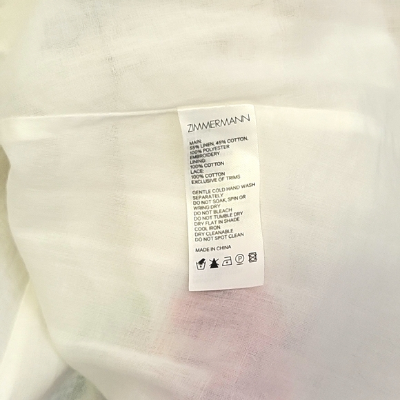 ZIMMERMANN Embroidered White Linen Dress - Picture 5 of 7